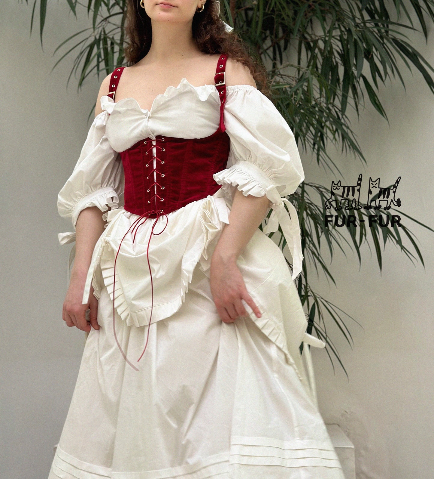 Karamelka double skirt dress with ruffles and bows