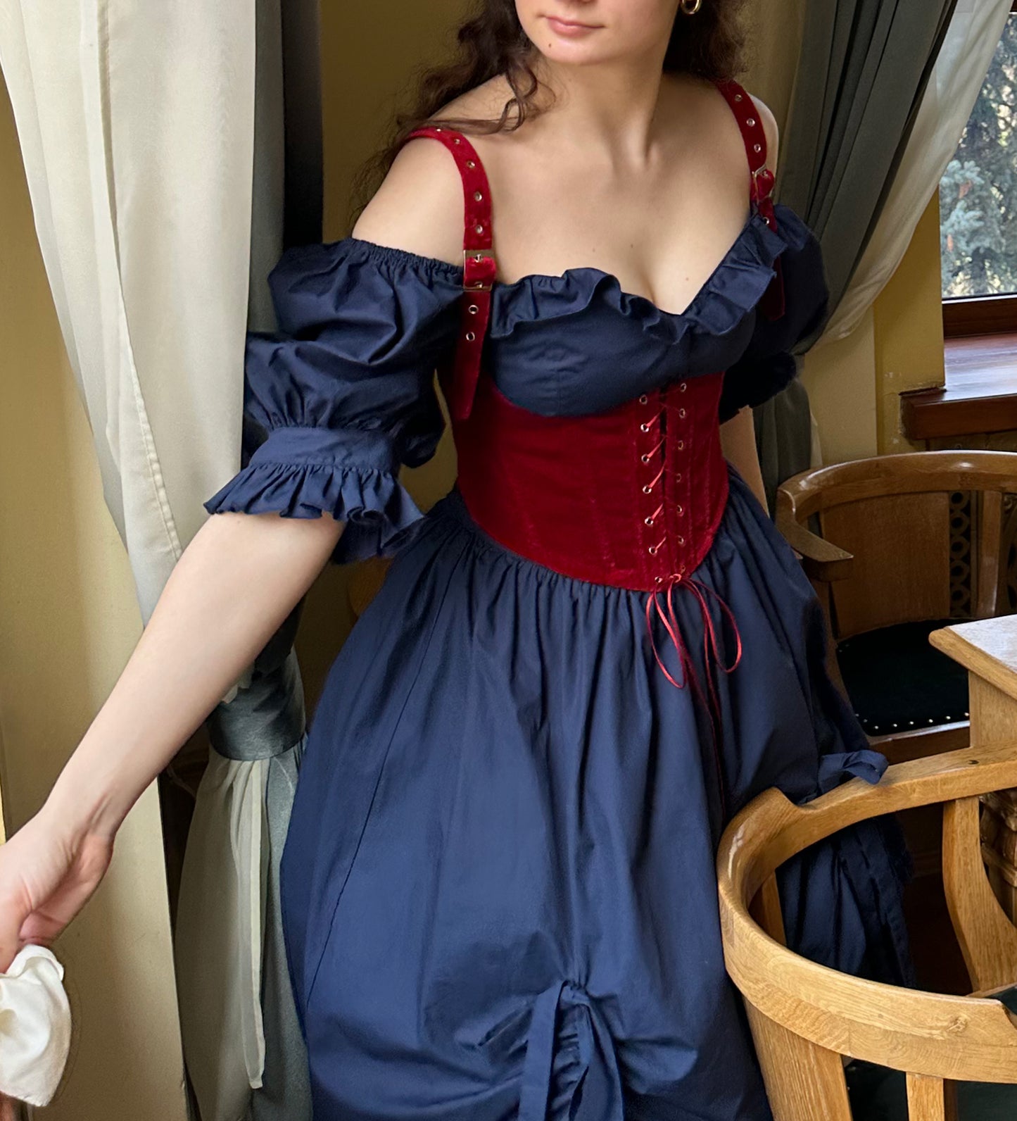 Karamelka double skirt dress with ruffles and bows