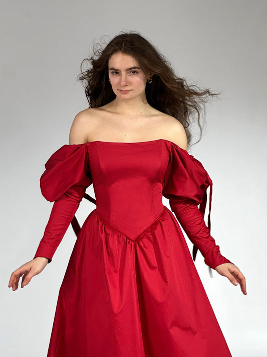 Cotton Velour Forest Green Dress