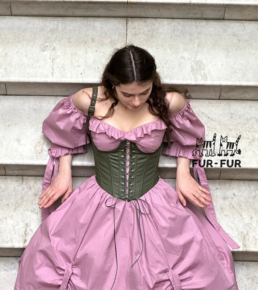 Karamelka double skirt dress with ruffles and bows