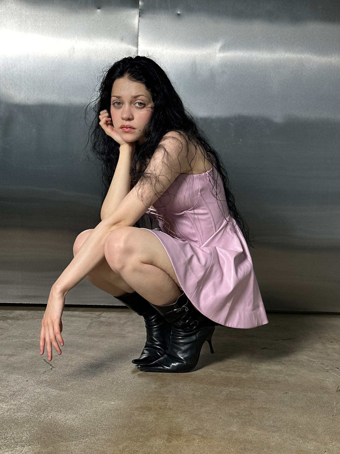 PASTKA vegan leather laced dress